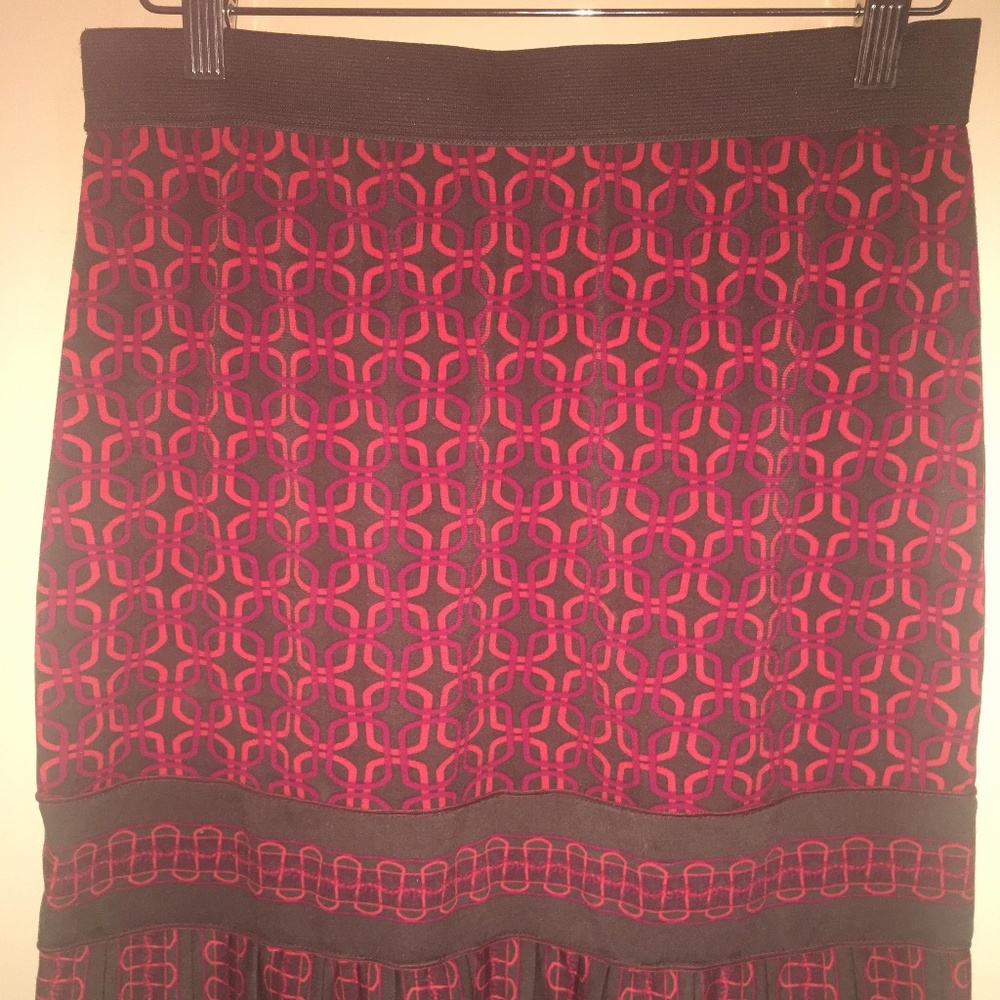 Red and black mini skirt